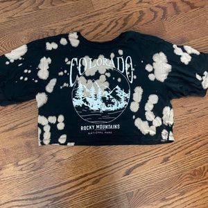 cropped acid wash shirt